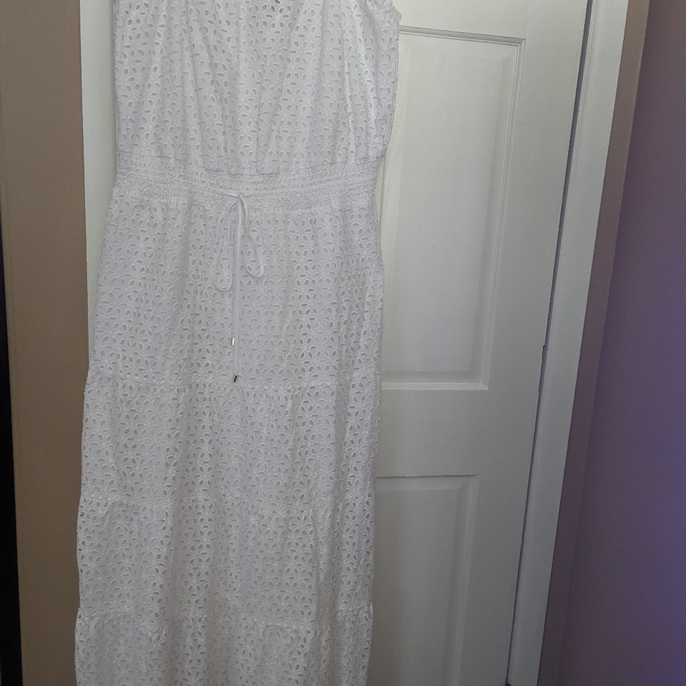 NWT INC Cotton Eyelet Maxi Dress, Size XXL